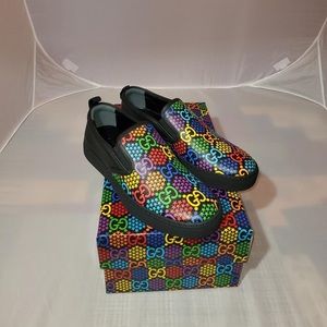 Authentic Gucci Psychedelic Monogram Slip Ons